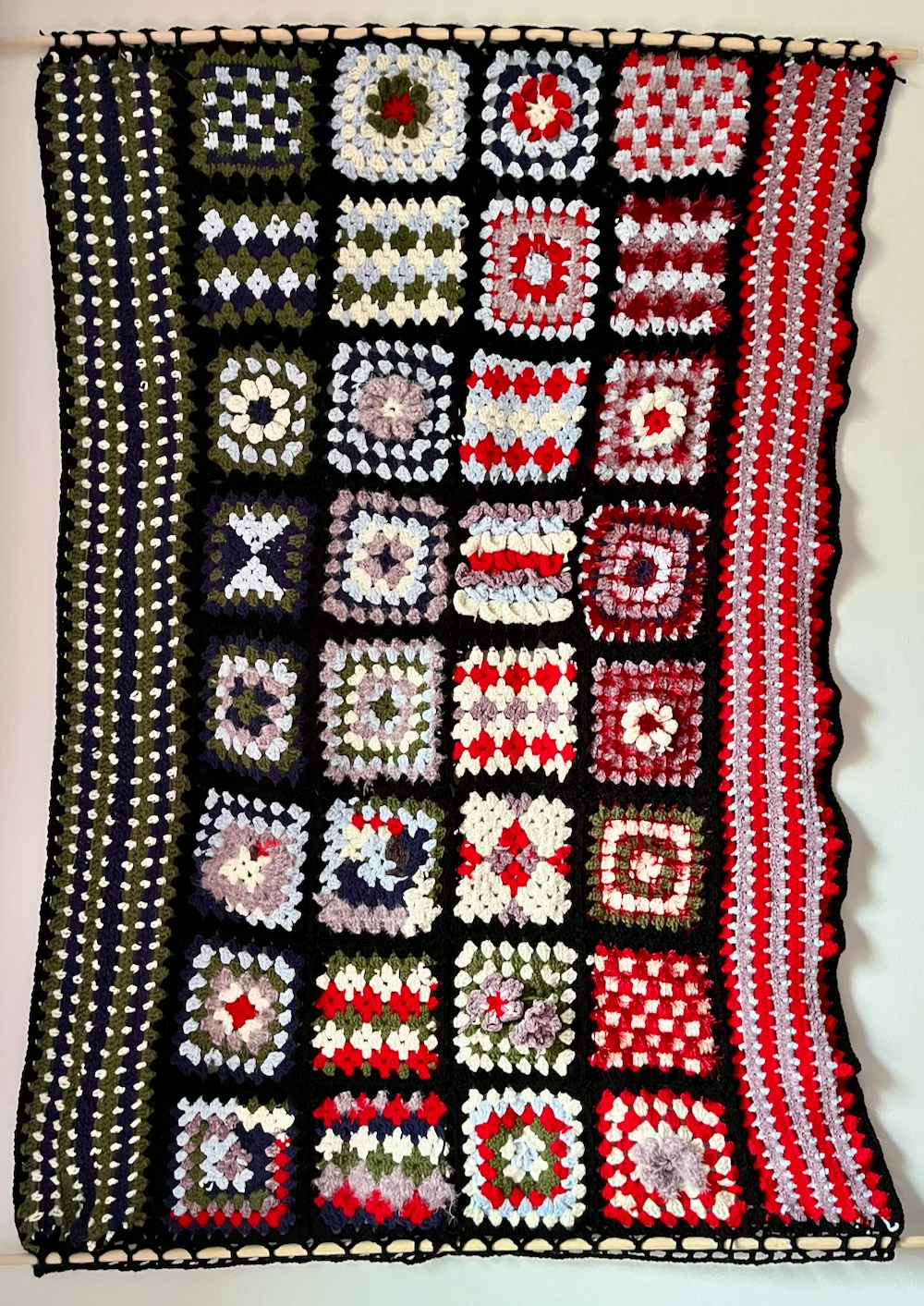 Granny square crochet blanket